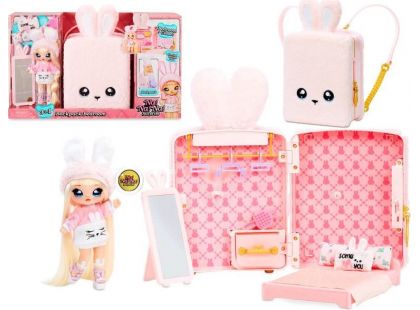 Na! Na! Na! Surprise Batoh s překvapením 3 v 1 Růžový králíček s panenkou z limitované edice - Poškozený obal