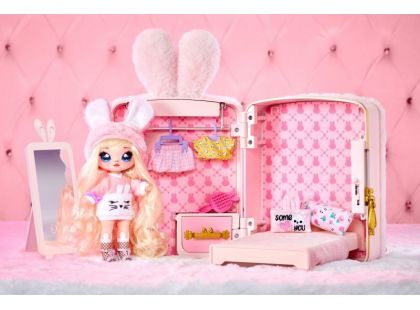 Na! Na! Na! Surprise Batoh s překvapením 3 v 1 Růžový králíček s panenkou z limitované edice - Poškozený obal