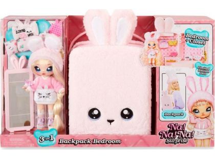 Na! Na! Na! Surprise Batoh s překvapením 3 v 1 Růžový králíček s panenkou z limitované edice - Poškozený obal