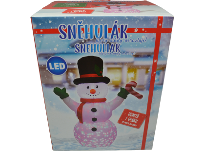 Nafukovací svítící sněhulák candy cane 150 cm