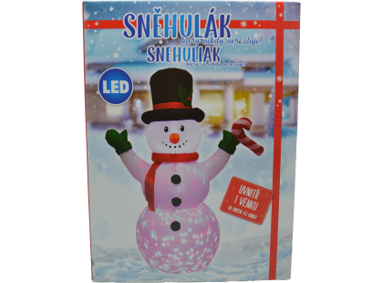 Nafukovací svítící sněhulák candy cane 150 cm