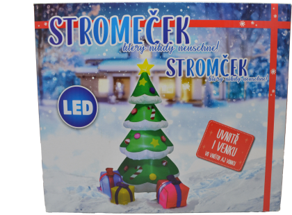 Nafukovací svítící stromeček s dárky 183 cm