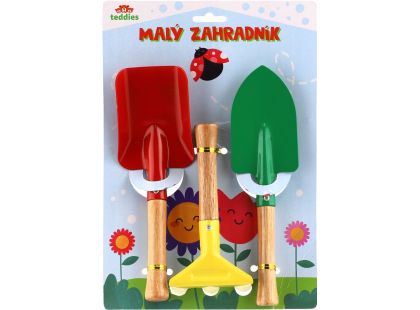 Nářadí zahradní dětské 3ks kov, dřevo