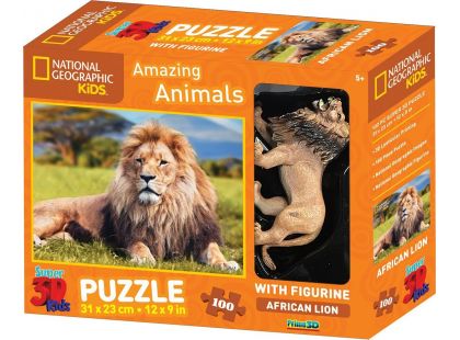 National Geographic Kids 3D Puzzle Lev 100 dílků figurka