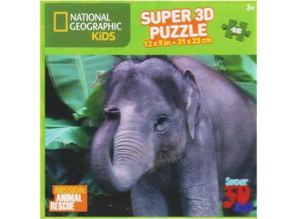 National Geographic Kids 3D Puzzle Slon 48 dílků