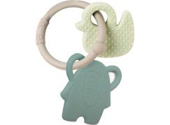 Nattou Kousátko silikonové BPA free Lapidou sloník zelená