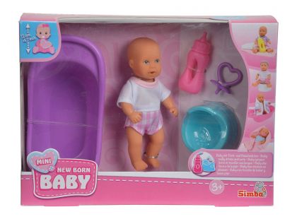 New Born Baby Mini panenka 12 cm s příslušenstvím modrý nočník