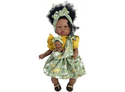 Nines Černoška s miminkem s vlasy 45 cm 32330