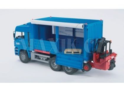 Nákladní auto MAN - kontejner a vysokozdižný vozík Bruder 02782