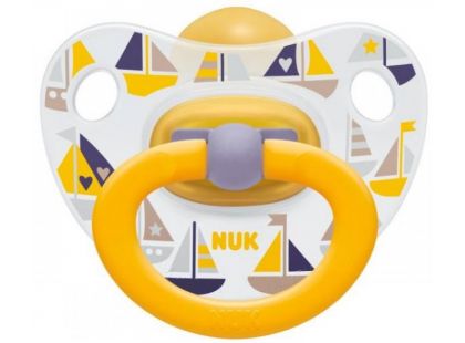 Nuk Dudlík Classic Happy Kids 0-6m - Lodičky žlutá