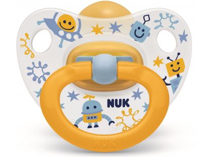 NUK Dudlík Classic Happy Kids, LA, ,V3 18m+ mimozemšťan žlutý