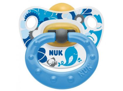 Nuk Dudlík Classic Happy Kids latex 6-18m - Modrý