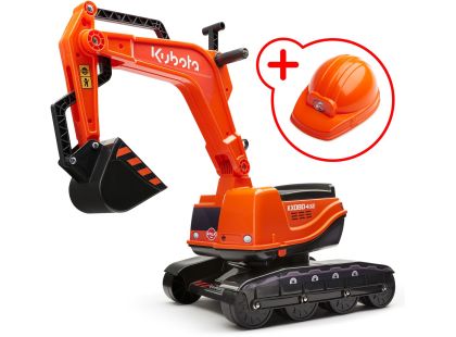 Odstrkovadlo - bagr oranžový s odklopným sedátkem + přilba