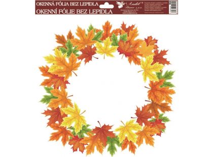 Okenní fólie 30 x 30 cm, podzimní věnce barevné listí