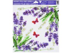 Anděl Okenní fólie 30 x 30 cm Levandule rohová s motýly