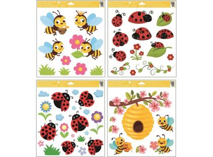 Okenní fólie berušky a včelky 30 x 33,5 cm č. 1