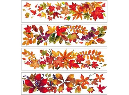 Okenní fólie pruh s podzimním listím 59 x 15 cm č.4