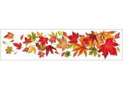 Okenní fólie pruh s podzimním listím 59 x 15 cm č.1