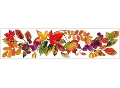 Okenní fólie pruh s podzimním listím 59 x 15 cm č.2