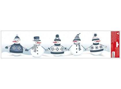 Okenní fólie pruh Sněhuláci 64 x 15 cm