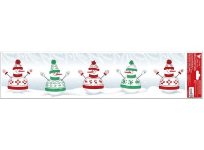 Okenní fólie pruh Sněhuláci 64 x 15 cm