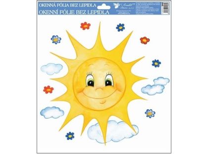 Anděl Okenní fólie Ručně malovaná sluníčka 30 x 30 cm Sluníčko s úsměvem