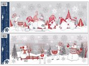 Okenní fólie s glitry Skřítci a sněhuláci 21 x 59,5 cm