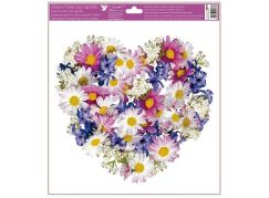 Anděl Okenní fólie Srdce z květů 30 x 33,5 cm barevné