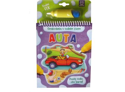 Omalovánka s vodním fixem. Auta