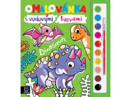 Omalovánka s vodovými barvami. Dinosauři