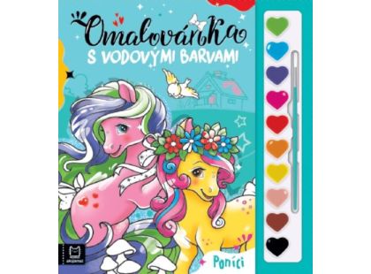 Omalovánka s vodovými barvami. Poníci