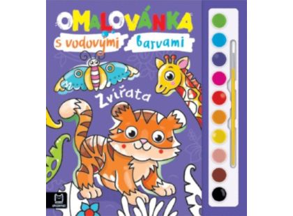 Omalovánka s vodovými barvami. Zvířata
