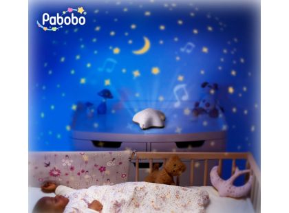 Pabobo Musical Star projektor bat - Beige Hippo