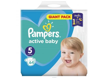 Pampers Active Baby Giant Pack S5+ 64ks