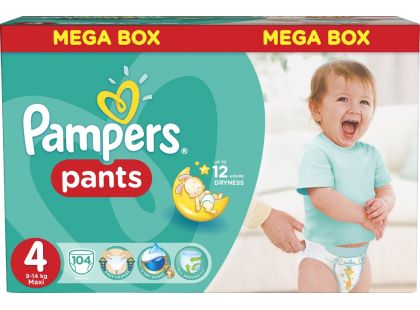 Pampers Plenkové kalhotky Mega Box 4 Maxi 104ks Pampers Plenkové kalhotky Mega Box 4 Maxi 104ks