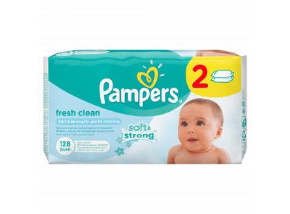 Pampers ubrousky Fresh Clean 2x64ks