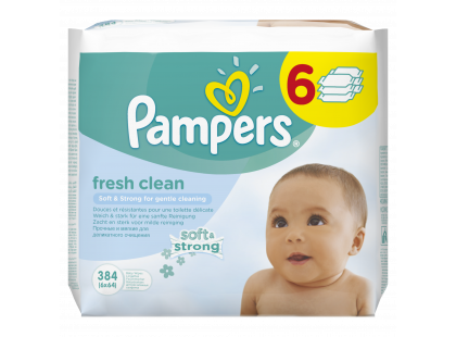 Pampers ubrousky Fresh Clean 6x64ks