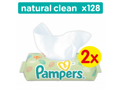 Pampers ubrousky Natural Clean 2x64ks