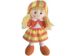 Panenka hadrová 60 cm oranžové šatičky