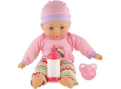 Panenka miminko 30 cm s měkkým tělem, lahvičkou a dudlíkem
