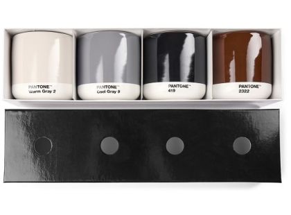 PANTONE Latte termo hrnek set 4ks - Warm Gray, Cool Gray, Brown, Black