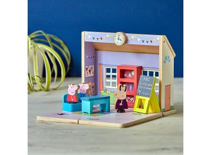 Peppa Pig dřevěná škola s figurkami a příslušenstvím