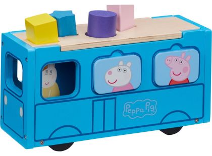 Peppa Pig dřevěný autobus vkladáčka