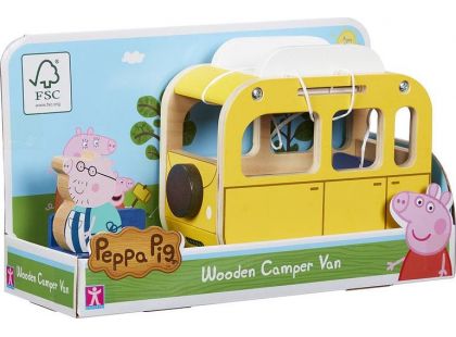 Peppa Pig dřevěný karavan a figurka Tatínek