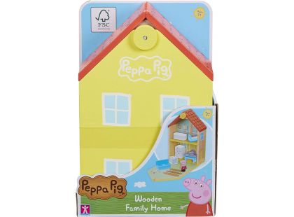 Peppa Pig dřevěný rodinný domek s figurkami a příslušenstvím