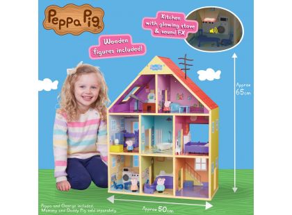 Peppa Pig velký dřevěný rodinný dům se světlem a zvukem