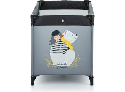 Petite & Mars Postýlka cestovní Nyja Teddy Friend Coal - Poškozený obal