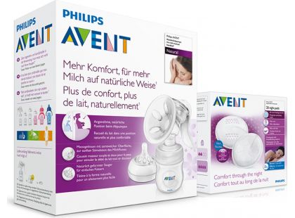 Philips Avent odsávačka Natural se zásobníkem 125 ml + vložky