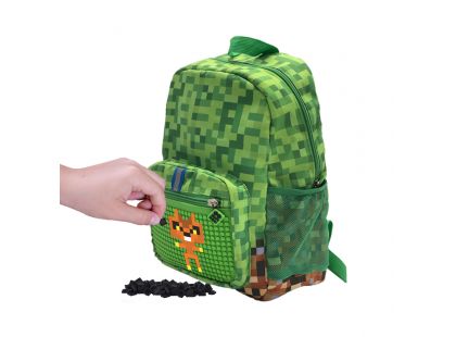 Pixie Crew dětský batoh Adventure zelená kostka