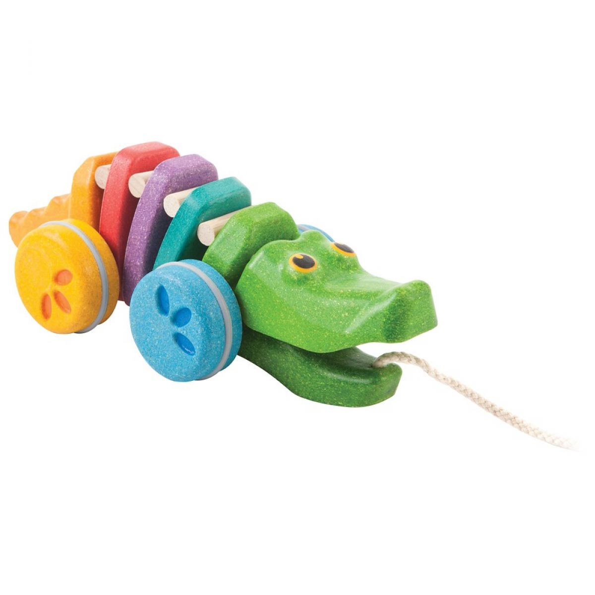 Plan Toys Tahací krokodýl duhový